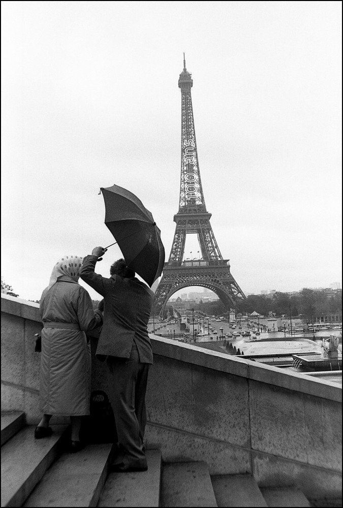 Tour Eiffel sous la pluie depuis le Trocadéro
